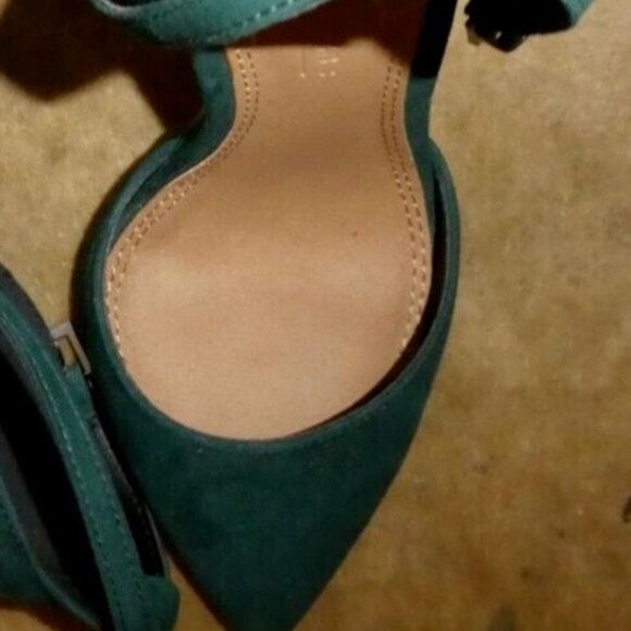ASOS LADIES DARK GREEN SMART BLOCK HEEL SHOES UK SIZE 5 - Picture 2 of 2